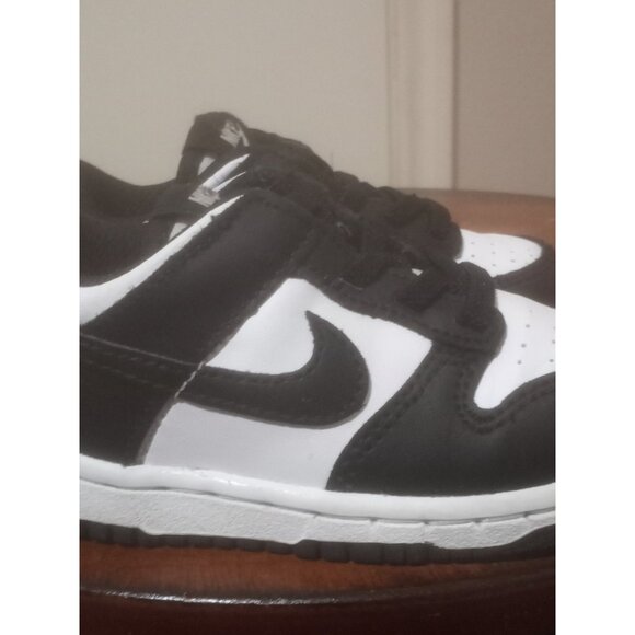 Nike Dunk Low Panda Black White Toddler Infant Size 7C CW1589-100 Sneakers - Picture 4 of 11